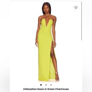 Katie May Strapless Chartreuse Gown